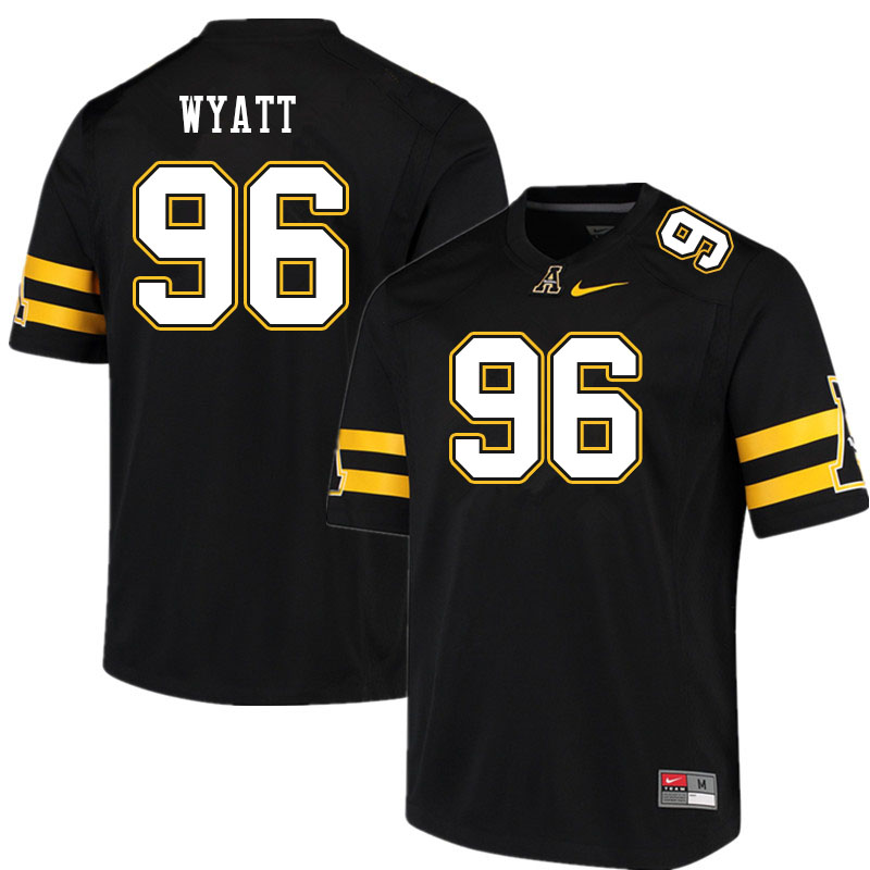 Men #96 Josiah Wyatt Appalachian State Mountaineers College Football Jerseys Sale-Black